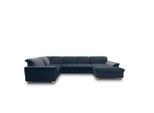 Mid.you , Dunkelblau , Textil , Eiche , Uni , U-Form , 352x214 cm , Made in EU, FSC MIX , Rücken echt , Wohnzimmer, Sofas & Couches, Wohnlandschaften, Wohnlandschaften U-Form