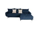 Möbelix , Dunkelblau , Textil , Füllung: Schaumstoffflocken,Schaumstoffflocken , Ottomane rechts, L-Form , 266x189 cm , Liegefunktion , Wohnzimmer, Sofas & Couches, Wohnlandschaften, Ecksofas