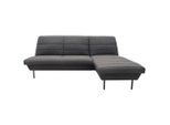 Looks by W.Joop , Blaugrau , Textil , Uni , Ottomane rechts, nicht einzeln stellbar, L-Form , 214x168 cm , Made in EU, FSC MIX , Stoffauswahl, seitenverkehrt erhältlich, Hocker erhältlich, Rücken echt ,