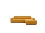 Mid.you , Orange , Textil , Uni , Ottomane rechts, L-Form , 285x175 cm , Made in EU, FSC MIX , Rücken echt ,