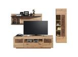 Livetastic , Graphitfarben, Eichefarben, Eiche Artisan , Glas, Holzwerkstoff , 5,6 Fächer , 1 Schublade(n) Schubladen , 285x193x47 cm , Made in EU , erweiterbar, Beimöbel erhältlich ,