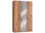 Mid.you , Eichefarben , Holzwerkstoff , 4 Fächer , 150x236x58 cm , BQ - Bündnis für Qualität, Made in Germany, DIN EN ISO 9001 , umfangreiches Zubehör erhältlich, in verschiedenen Größen erhältlich, in verschiedenen Holzdekoren erhältlich, Schrankfront mit Spiegel ,