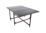 Ambia Garden , Braun , Metall, Kunststoff, Glas , quadratisch , 110x72x170 cm , klappbar, regenabweisend, rostfrei, UV-beständig, platzsparend , Gartenmöbel, Gartentische, Gartentische