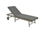 Gardenson , Beige , Kunststoff , Füllung: Schaumstoff , 202x35x65 cm , Räder am Kopfende, Rückenlehne verstellbar , Gartenmöbel, Gartenliegen, Sonnenliegen