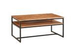 Mid.you , Akaziefarben , Metall , Akazie , massiv , rechteckig , 60x45x100 cm , Stauraum, offenes Fach , Wohnzimmer, Wohnzimmertische, Couchtische, Couchtische Holz
