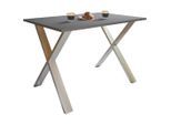 Mid.you , Anthrazit, Silberfarben , Metall, Holzwerkstoff , rechteckig , 80x76x110 cm ,