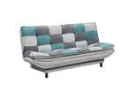 Mid.you , Silberfarben, Türkis, Dunkelgrau , Textil, Holzwerkstoff , 188x90x89 cm , Schlafen auf Sitzhöhe , Wohnzimmer, Sofas & Couches, Schlafsofas, Schlafsofas