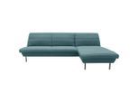 Looks by W.Joop , Petrol , Textil , Uni , Ottomane rechts, nicht einzeln stellbar, L-Form , 274x168 cm , Made in EU, FSC MIX , Stoffauswahl, seitenverkehrt erhältlich, Hocker erhältlich, Rücken echt ,