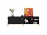 Livetastic , Schwarz , Holzwerkstoff , Pinie , 2 Fächer , 185x53.5x33.5 cm ,