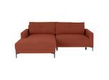 Ondega , Rostfarben , Textil , Füllung: Schaumstoff , L-Form , 238x162 cm , Stoffauswahl , Wohnzimmer, Sofas & Couches, Schlafsofas, Ecksofas mit Schlaffunktion