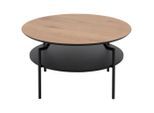 Livetastic , Schwarz, Eichefarben , Metall, Holzwerkstoff , rund , 80x45x80 cm ,