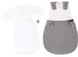 Babyschlafsack TRÄUMELAND "Set Pünktchen grau", Baby, Gr. 56/62, umlaufender Reißverschluss, grau, Obermaterial: 100% Baumwolle, Schlafsäcke