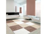Hochflor-Teppich AYYILDIZ TEPPICHE "Life Shaggy 1501" Gr. 3, braun (mokka), B:120cm H:30mm L:170cm, Kunstfaser, Teppiche, Wohnzimmer