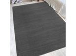 Teppich ANDIAMO "Jerez" Gr. 1, grau (dunkelgrau), B:60cm H:8mm L:110cm, Kunstfaser, Teppiche, Teppich, Kurzflor, gewebt, Uni-Farben, auch als Läufer