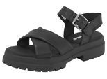 Sandale TIMBERLAND "London Vibe CROSS STRAP SANDAL", Damen, Gr. 38, schwarz, Leder, Schuhe Sandale