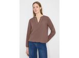 Langarmbluse CECIL, Damen, Gr. L (42), urban taupe, Stoff, 100% Viskose, unifarben, klassisch normal, Rundhals, elastischer Bund, Blusen, mit geschlitztem Rundhalsausschnitt