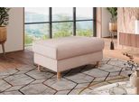 Polsterhocker HOME AFFAIRE "Calypso", beige (linen), B:100cm H:48cm T:65cm, 100%Polyester, Hocker, Polsterhocker, Holzfuesse mit Metallteller