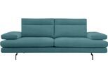 3,5-Sitzer CALIA ITALIA "Toby Wing, 228 cm breit, italienisches Designsofa, Megasofa", blau (azzurro quebec), B:228cm H:90cm T:113cm, Synthetische Faser (100% Polyester), Sofas, 3 5-Sitzer, inkl. Sitztiefenverstellung und Armteilfunktion, Füße in Schwarz matt