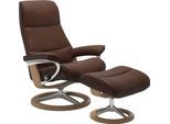 Relaxsessel STRESSLESS "View", braun (malt braun batick), B:82cm H:109cm T:81cm, Leder BATICK: BATICK ist ein leicht korrigiertes, durchgefärbtes und genarbtes Möbelleder, bei dem die meisten Unebenheiten und Spuren in der Regel entfernt wurden.;Leder PALOMA: PALOMA ist ein durchgefärbtes Semianilin-Möbelleder mit natürlicher Narbung.;ROHLEDER Stoff Q2 FARON: Ein fester zuverlässiger Bouclé mit ei