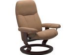 Relaxsessel STRESSLESS "Consul", braun (latte batick), B:72cm H:94cm T:70cm, Leder BATICK: BATICK ist ein leicht korrigiertes, durchgefärbtes und genarbtes Möbelleder, bei dem die meisten Unebenheiten und Spuren in der Regel entfernt wurden.;Leder PALOMA: PALOMA ist ein durchgefärbtes Semianilin-Möbelleder mit natürlicher Narbung.;ROHLEDER Stoff Q2 FARON: Ein fester zuverlässiger Bouclé mit einem