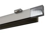 Gardinenstange GARESA "FLAT", silber (vernickelt, chromfarben), L:420cm, Aluminium, Gardinenstangen, Gardinenstange, Rechteckprofil, Deckenmontage, perfekter Lauf, modern, verlängerbar