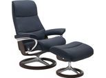 Relaxsessel STRESSLESS "View", blau (oxford blau paloma), B:82cm H:109cm T:81cm, Leder BATICK: BATICK ist ein leicht korrigiertes, durchgefärbtes und genarbtes Möbelleder, bei dem die meisten Unebenheiten und Spuren in der Regel entfernt wurden.;Leder PALOMA: PALOMA ist ein durchgefärbtes Semianilin-Möbelleder mit natürlicher Narbung.;ROHLEDER Stoff Q2 FARON: Ein fester zuverlässiger Bouclé mit ei