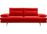 3,5-Sitzer CALIA ITALIA "Toby Wing, 228 cm breit, italienisches Designsofa, Megasofa", rot (rosso mario), B:228cm H:90cm T:113cm, Mikrofaser mit Nubuk Optik (100% Polyester), Sofas, 3 5-Sitzer, inkl. Sitztiefenverstellung und Armteilfunktion, Füße in Schwarz matt