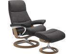 Relaxsessel STRESSLESS "View", grau (rock paloma), B:82cm H:109cm T:81cm, Leder BATICK: BATICK ist ein leicht korrigiertes, durchgefärbtes und genarbtes Möbelleder, bei dem die meisten Unebenheiten und Spuren in der Regel entfernt wurden.;Leder PALOMA: PALOMA ist ein durchgefärbtes Semianilin-Möbelleder mit natürlicher Narbung.;ROHLEDER Stoff Q2 FARON: Ein fester zuverlässiger Bouclé mit einem str