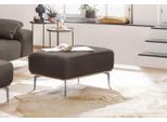Polsterhocker W.SCHILLIG "run", braun (stone w82), B:75cm H:46cm T:60cm, Flachgewebe W82 Q2 (74% Polyacryl, 26% Polyester), Hocker, Polsterhocker, mit elegantem Holzsockel, Füße in Silber matt, Breite 75 cm