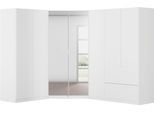 Schrank-Set RAUCH "Kleiderschrank Schrank Garderobe Wäscheschrank COSTA Größe 208x253 cm", alpinweiß, eingriffe alpinweiß, H:197cm T:253cm, Holzwerkstoff, Kastenmöbel-Sets, viel Platz, grifflose Front und Push-to-Open Funktion MADE IN GERMANY