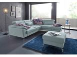 Ecksofa SIT & MORE "Percy L-Form", blau (aqua), B:270cm H:77cm T:235cm, Sofas, Ecksofa, 12 cm Fußhöhe, Sitztiefenverstellung, wahlweise in 2 Fußfarben
