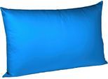 Kissenbezug FLEURESSE "Colours Mako Satin, 100% Baumwolle, mit Reißverschluss", blau (meeresblau), B:40cm L:60cm, Mako-Satin, Mako-Satin, Kissenbezüge, Kissenbezug, Mako Satin, glänzend, glatt, Premium Qualität