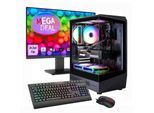 GAMEMAX Gaming-PC-Komplettsystem "MegaDeal Vista COC AB 2750 AMD Ryzen 7 5700X 16GB 480GB SSD RTX 5060", Energieeffizienz: E (A-G), bunt (schwarz), Microsoft Windows 11 Home (64 Bit), 16 GB RAM 480 GB SSD, Computer_Komplettsysteme, Windows 11 + MSI PRO MP2412 Monitor 60cm (24")