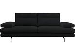 3,5-Sitzer CALIA ITALIA "Toby Wing, 228 cm breit, italienisches Designsofa, Megasofa", schwarz (nero bull), B:228cm H:90cm T:113cm, Leder BULL (100% Leder), Sofas, 3 5-Sitzer, inkl. Sitztiefenverstellung und Armteilfunktion, Füße in Schwarz matt