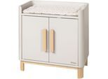 Puppenwickeltisch PINOLINO "Malea", beige, Puppenmöbel, KinderB:47cm H:47cm T:31cm, MDF, Massivholz, inklusive Wickelauflage »rosa Blümchen«, B:47cm H:47cm T:31cm