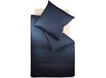 Bettwäsche FLEURESSE "Colours in 135x200, 155x220 oder 200x200 cm", blau (nachtblau), B/L: 200cm x 220cm, 1 Stk., 2 Stk., Mako-Satin, B/L: 80cm x 80cm, 3 Stk., Mako-Satin, Obermaterial: 100% Baumwolle, Bettwäsche, Bettwäsche, Bettwäsche aus 100% Baumwolle, uni, mit Reißverschluss