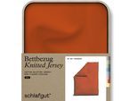 Bettbezug SCHLAFGUT "Premium Bettbezug Knitted Jersey (1 St)", rot (rot mid), L:200cm, Jersey, Obermaterial: 95% Baumwolle, 5% Elasthan, Bettbezüge, Ton-in-Ton Reißverschluss, Bio-Baumwolle mit Elasthan, Uni, OEKO Tex