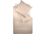 Bettwäsche FLEURESSE "Colours in 135x200, 155x220 oder 200x200 cm", grau (taupe), B/L: 135cm x 200cm, 1 Stk., 1 Stk., Interlock-Jersey, B/L: 80cm x 80cm, 2 Stk., Interlock-Jersey, Obermaterial: 100% Baumwolle, Bettwäsche, Bettwäsche, Bettwäsche aus 100% Baumwolle, uni, mit Reißverschluss