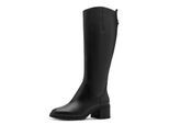 Stiefel TAMARIS, Damen, Gr. 40, Normalschaft, schwarz, Leder, Lederimitat, unifarben, Schuhe Stiefel, Blockabsatz, Businesstiefel, Langschaftstiefel im Reiterlook