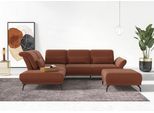 Ecksofa HOME AFFAIRE "Coco L-Form", rosa (kupfer), B:294cm H:88cm T:242cm, 95% Polyester, 5% Polyamid, Sofas, Ecksofa, Sitztiefen-, Arm- und Kopfteilverstellung, Cord-Bezug, Fußhöhe 15 cm