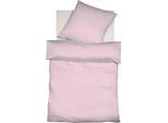 Bettwäsche FLEURESSE "Colours in 135x200, 155x220 oder 200x200 cm", rosa (rosé), B/L: 135cm x 200cm, 1 Stk., 1 Stk., Interlock-Jersey, B/L: 80cm x 80cm, 2 Stk., Interlock-Jersey, Obermaterial: 100% Baumwolle, Bettwäsche, Bettwäsche, Bettwäsche aus 100% Baumwolle, uni, mit Reißverschluss