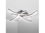 B.K.LICHT LED Deckenleuchte, grau (aluminiumfarben), 4, H: 7cm, Leuchten, Deckenlampe, neutralweiß, 20 Watt 2.000 Lumen, Aluoptik, geschwungen, LED Deckenleuchte