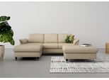 Ecksofa SIT & MORE "Maggiore L-Form", beige, B:258cm H:88cm T:173cm, 100% Polyester, Sofas, Ecksofa, wahlweise mit Kopfteilverstellung, Bettfunktion und Bettkasten
