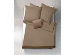 Bettwäsche FLEURESSE "Linz", grau (taupe), B/L: 155cm x 220cm, 1 Stk., 1 Stk., Satin, B/L: 80cm x 80cm, 2 Stk., Satin, Obermaterial: 100% Baumwolle, Bettwäsche, Bettwäsche, Halbleinen, 50% Baumwolle, 50% Leinen, 135x200, 155x220, 200x200cm