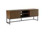 Xora Lowboard Bueno, Eiche dunkel, Metall, Holzwerkstoff, 3 Fächer, 0 Schublade(n) Schubladen, 160x60x40 cm, Wohnzimmer, Wohnwände, Lowboards