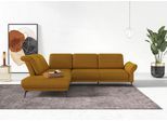 Ecksofa HOME AFFAIRE "Coco L-Form", gelb (mustard), B:294cm H:88cm T:242cm, 100% Polyester, Sofas, Ecksofa, Sitztiefen-, Arm- und Kopfteilverstellung, Cord-Bezug, Fußhöhe 15 cm