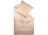 Bettwäsche FLEURESSE "Colours in 135x200, 155x220 oder 200x200 cm", grau (taupe), B/L: 200cm x 220cm, 1 Stk., 2 Stk., Mako-Satin, B/L: 80cm x 80cm, 3 Stk., Mako-Satin, Obermaterial: 100% Baumwolle, Bettwäsche, Bettwäsche, Bettwäsche aus 100% Baumwolle, uni, mit Reißverschluss