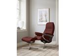 Relaxsessel STRESSLESS "Sunrise", rot (cherry paloma), B:83cm H:105cm T:74cm, Leder PALOMA: PALOMA ist ein durchgefärbtes Semianilin-Möbelleder mit natürlicher Narbung., Sessel, Relaxsessel, mit Cross Base, Größe S, M & L, Holzakzent Braun