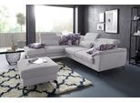 Ecksofa SIT & MORE "Percy L-Form", silber, B:270cm T:235cm, Sofas, Ecksofa, 12 cm Fußhöhe, Sitztiefenverstellung, wahlweise in 2 Fußfarben