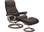 Relaxsessel STRESSLESS "View", braun (braun batick), B:82cm H:109cm T:81cm, Leder BATICK: BATICK ist ein leicht korrigiertes, durchgefärbtes und genarbtes Möbelleder, bei dem die meisten Unebenheiten und Spuren in der Regel entfernt wurden.;Leder PALOMA: PALOMA ist ein durchgefärbtes Semianilin-Möbelleder mit natürlicher Narbung.;ROHLEDER Stoff Q2 FARON: Ein fester zuverlässiger Bouclé mit einem s